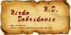 Mirko Dobriković vizit kartica